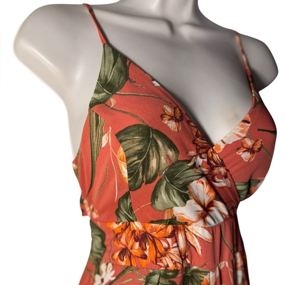 Illa Illa burnt orange boho floral women’s jumpsuit size medium. - Picture 5 of 11